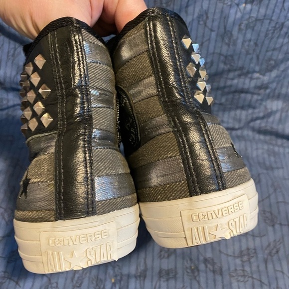 Converse all star blue Stars and Stripes and studs sneakers men 7 women 9 - Picture 5 of 10